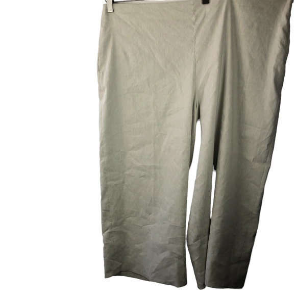 NWT Vince Crop Wide Leg Linen Blend Pants Light Dove Women's Plus Size 24W 24 - Picture 4 of 11